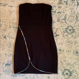 Superdown black dress with silver zipper